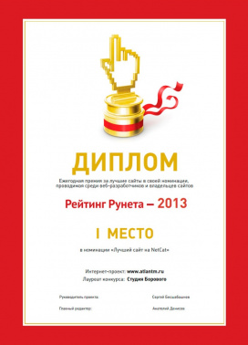Первое место в номинации «Лучший сайт на NetCat»